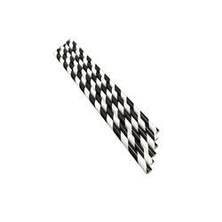 Regular Paper Straw BLACK &WHITE Striped