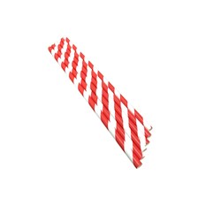 Regular Paper Straw RED &WHITE Striped